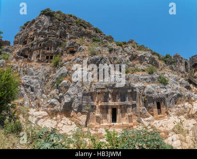 Cité antique lycienne Myra rock tomb Banque D'Images