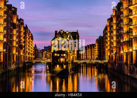 Dans la Speicherstadt Hamburg Banque D'Images