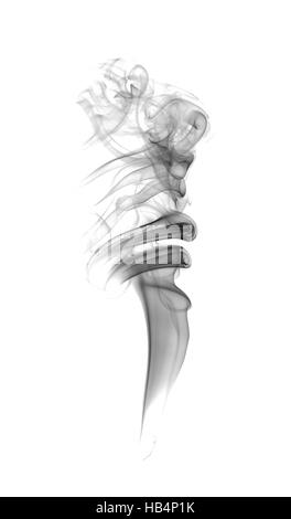 Résumé de fumée noire sur fond clair Banque D'Images