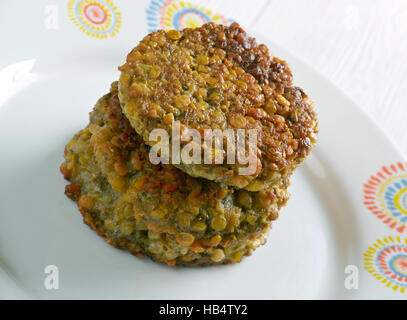 , Lentilles Beignets de légumes Banque D'Images