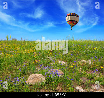 Dans la région de sky flying grand ballon coloré Banque D'Images