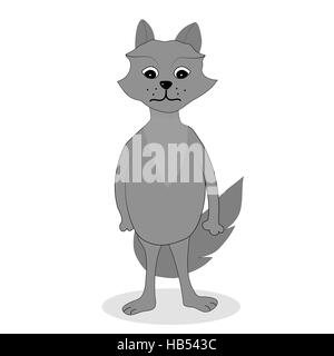 Cute cartoon wolf vecteur. Wolf howling illustration Banque D'Images