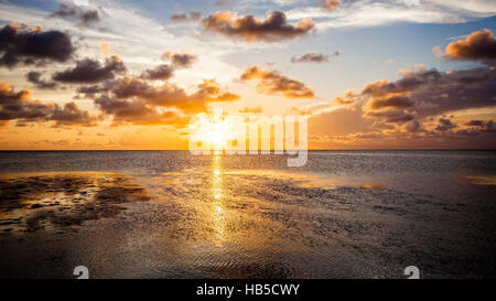 Coucher du soleil tropical sur le golfe du Mexique, dans les Florida Keys Banque D'Images