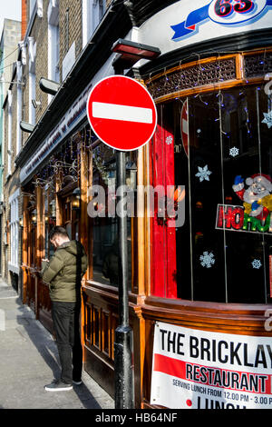 Pas d'entrée panneau routier à Londres, Angleterre, RU Banque D'Images