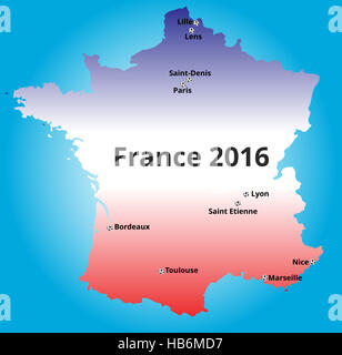 Villes de France euro 2016 Banque D'Images