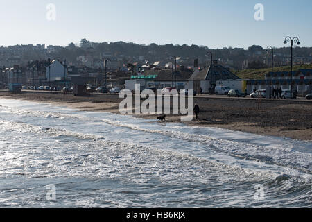 Front de Swanage - fin novembre. Banque D'Images