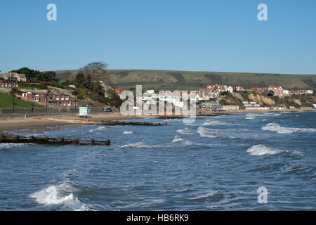 Front de Swanage - fin novembre. Banque D'Images