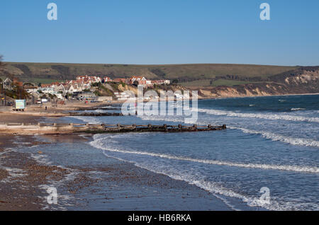 Front de Swanage - fin novembre. Banque D'Images