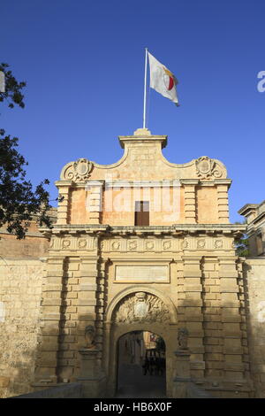 La porte principale de Mdina, Malte Banque D'Images