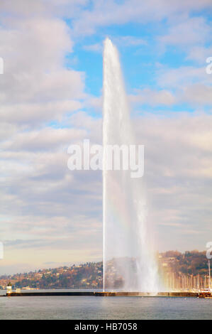 Fontaine d'eau de Genève (jet d'eau) Banque D'Images