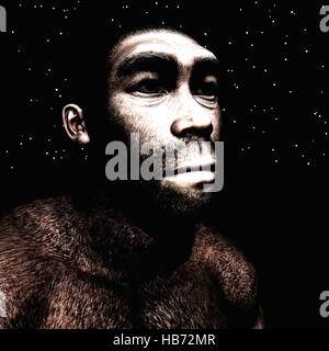 3d illustration d'un Homo Erectus Banque D'Images