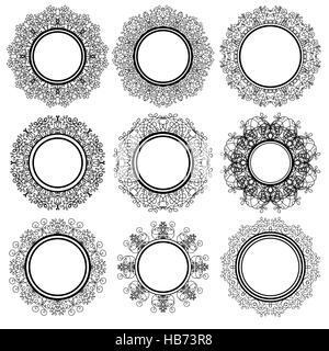 Ensemble d'Ornements géométriques Cercle Banque D'Images