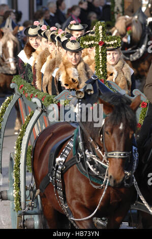 Procession Leonhardi à Bad Tölz Banque D'Images