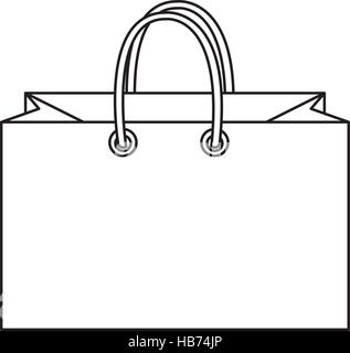 Panier icône, doodle, style de ligne. Le symbole coloré. Les sacs en papier isolé sur un fond blanc. Paquet cadeau. Vector Illustration Illustration de Vecteur