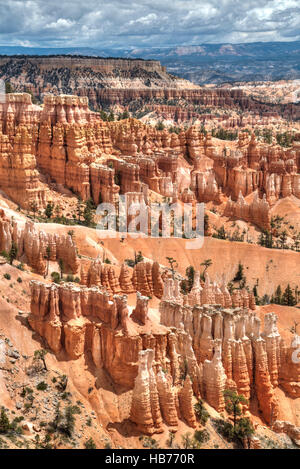 Les cheminées de repris de la Rim Trail près de Sunset Point, Bryce Canyon National Park, Utah, USA Banque D'Images