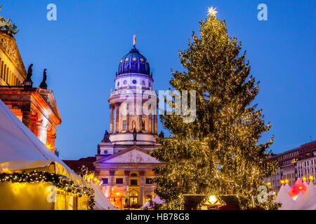 Tree Gendarmenmarkt marché de Noël, Berlin, Allemagne Banque D'Images