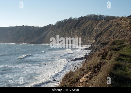 Falaises de Durlston, vu de Peveril of the Pint, Swanage, Dorset, UK Banque D'Images