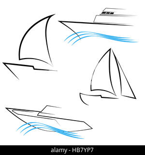 Bateaux de ligne de symboles. Banque D'Images