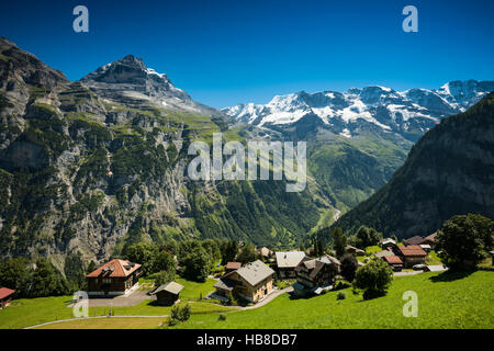 Gimmelwald, Lauterbrunnen, Canton de Berne, Oberland Bernois, Suisse Banque D'Images
