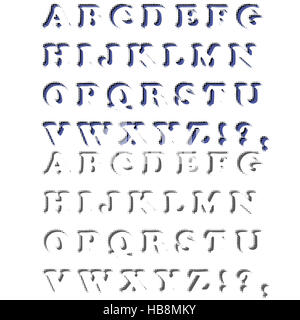 Ensemble de lettres. Alphabet de demi-teinte Banque D'Images