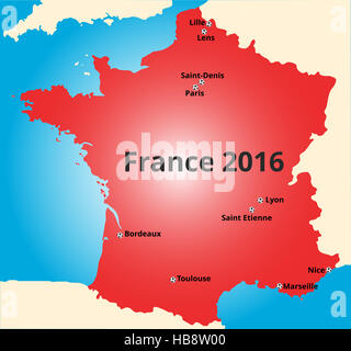 Villes de France euro 2016 Banque D'Images