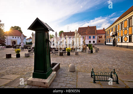 Ville baroque de Varazdin vieille place Banque D'Images