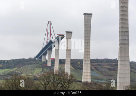 Site de construction de pont, pont haute Moselle Banque D'Images