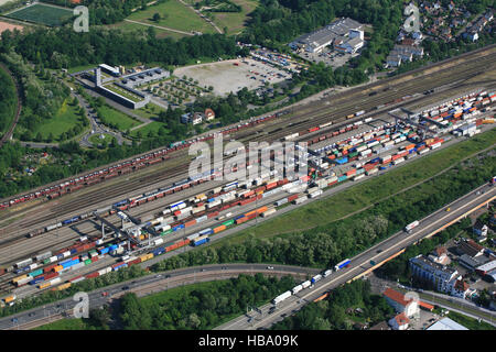 Weil am Rhein, station de transport de conteneurs Banque D'Images