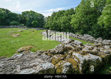 Lligwy Din 4e siècle sur l'établissement romain au nord du Pays de Galles d'Anglesey Banque D'Images