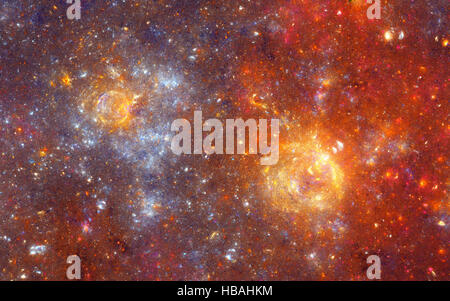 Stars de fond orange Banque D'Images