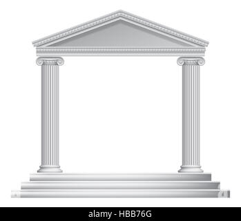 Un ancien temple Grec ou romain avec des piliers ou des colonnes Banque D'Images