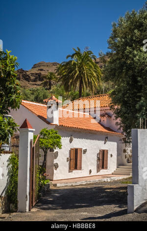 Photo d'une petite ville locale accueil à Fataga à Gran Canaria, Espagne Banque D'Images