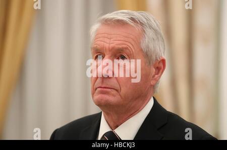 Moscou, Russie. Le 06 Dec 2016. Secrétaire Général du Conseil de l'Europe Thorbjorn Jagland lors d'une réunion avec le président russe Vladimir Poutine au Kremlin, le 6 décembre 2016 à Moscou, Russie. Credit : Planetpix/Alamy Live News Banque D'Images