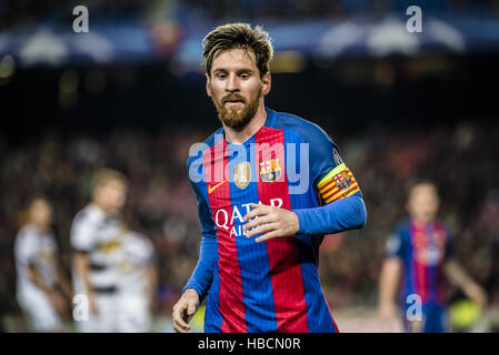 Barcelone, Catalogne, Espagne. 6 Décembre, 2016. FC Barcelone MESSI avant pendant le match de la Ligue des Champions contre le Borussia Moenchengladbach au Camp Nou à Barcelone. Credit : Matthias Rickenbach/ZUMA/Alamy Fil Live News Banque D'Images