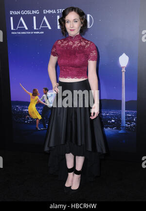 Westwood, CA, USA. 6e Dec 2016. 06 Décembre 2016 - Westwood, Californie. Anna Chazelle. Première mondiale de la Liongate ''La La Land'' qui a eu lieu au Mann Village Theatre. Crédit photo : Birdie Thompson/AdMedia Crédit : Birdie Thompson/AdMedia/ZUMA/Alamy Fil Live News Banque D'Images