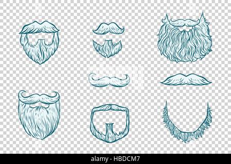 Set de Père Noël barbe et moustache Illustration de Vecteur