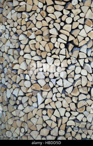 Bois de chauffage empilé Banque D'Images