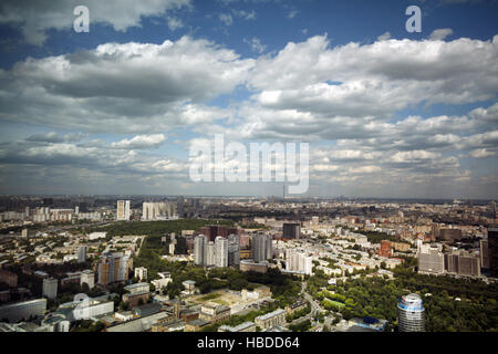 Vue aérienne sur la banlieue de Moscou, Russie Banque D'Images