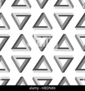 Seamless Pattern Triangle impossible Banque D'Images