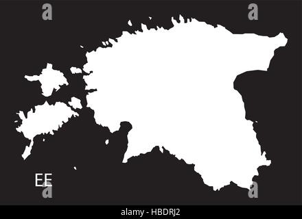 L'Estonie Site noir blanc Illustration de Vecteur