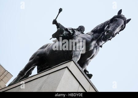 Monument national de Vítkov en - statue équestre de Jan Žižka, Prague, République Tchèque Banque D'Images