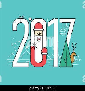 Noël 2017 Abstract concept. Vector illustration design plat. Illustration de Vecteur