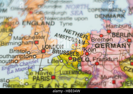 Belle photo d'une carte des Pays-Bas et de la capitale Amsterdam . Banque D'Images