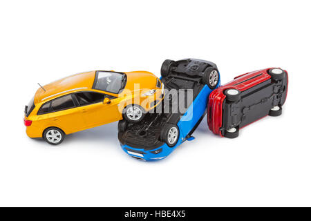 Crash de voitures miniatures Banque D'Images