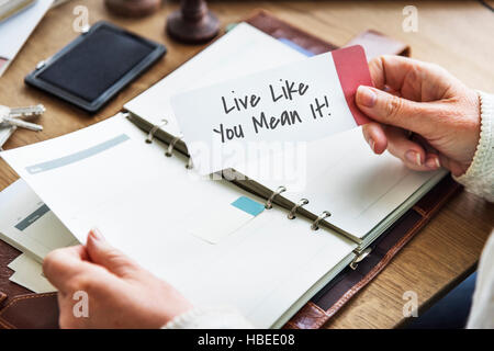 Live Like You Mean It Concept Motivation Banque D'Images