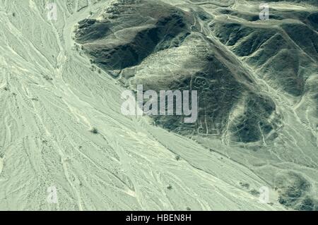 Les lignes de Nazca du Pérou Astronaut Banque D'Images