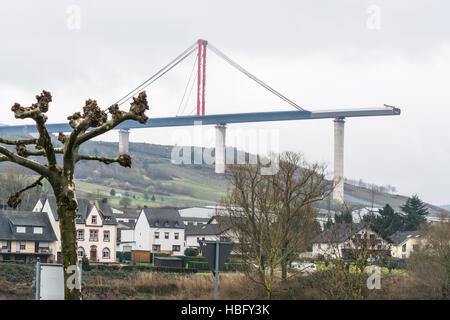 Site de construction de pont, pont haute Moselle Banque D'Images