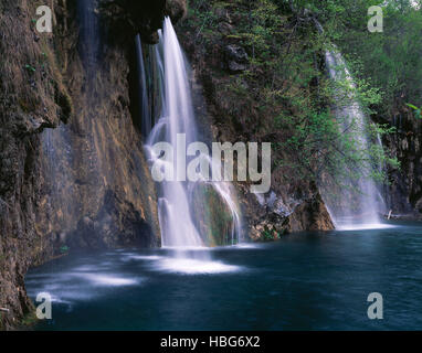 Prstavac cascade, le Mali, le parc national des Lacs de Plitvice, Jezera, Lika-Senj, Croatie Banque D'Images