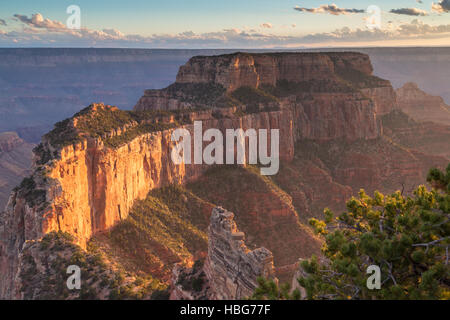 Vue du Grand Canyon, massif rocheux, Rive Nord, le Parc National du Grand Canyon, Arizona, USA Banque D'Images