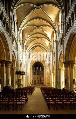 Intérieur de la cathédrale de Notre-Dame, l'ancienne église de Lausanne, actuellement Diocèse Eglise réformée de Lausanne, Vaud, Suisse Banque D'Images